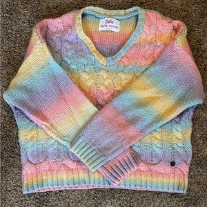 Girl’s Justice Rainbow Cropped Sweater Size 16-18